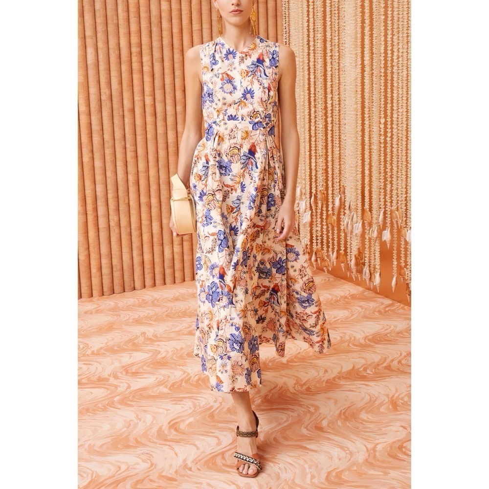 NWT Ulla Johnson Midi Cotton Floral Sleeveless Kaiya Dress